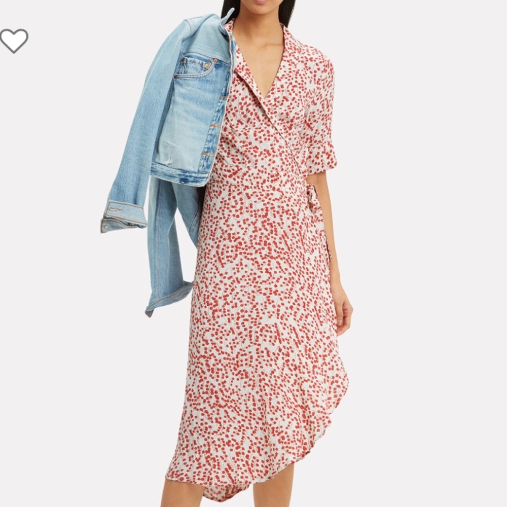 Ganni wrap midi dress